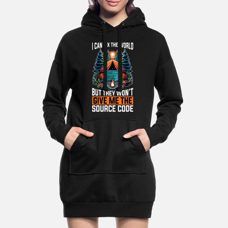 Coder Je peux réparer le monde Développeur Web Codeurs Sweat-shirt à capuche long Femme