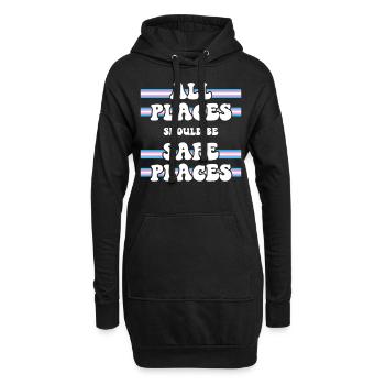 Transgender Trans LGBT Pride - Hoodie-Kleid - Schwarz - Vorne