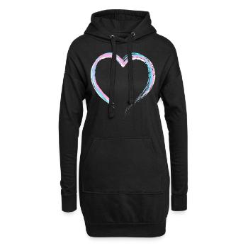 Transgender Trans LGBT Pride - Hoodie-Kleid - Schwarz - Vorne