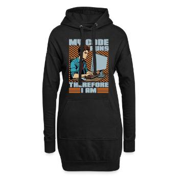 Coder My Code Runs Therefore I Am Web Developer - Hoodie-Kleid - Schwarz - Vorne