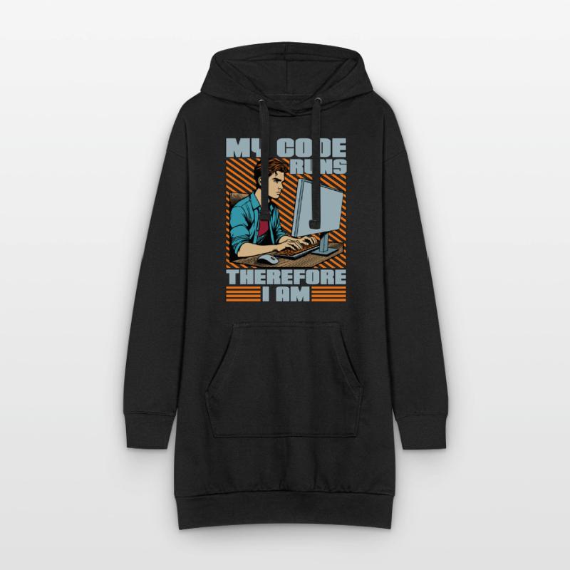 Coder My Code Runs Therefore I Am Web Developer Hoodie-Kleid