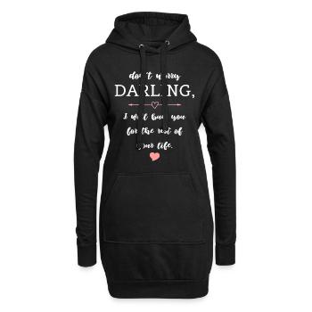 Lustiger Paar Spruch Liebe Hochzeit - Hoodie-Kleid - Schwarz - Vorne