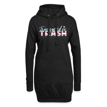 Fierté LGBT transgenre - Sweat-shirt à capuche long Femme - noir - Devant