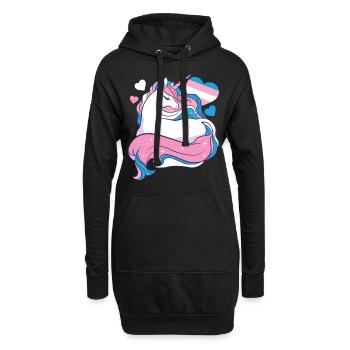 Fierté LGBT transgenre - Sweat-shirt à capuche long Femme - noir - Devant