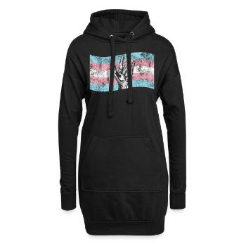 Fierté LGBT transgenre - Sweat-shirt à capuche long Femme - noir - Devant
