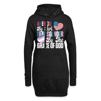 Fierté LGBT transgenre - Sweat-shirt à capuche long Femme - noir - Devant