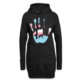 Fierté LGBT transgenre - Sweat-shirt à capuche long Femme - noir - Devant
