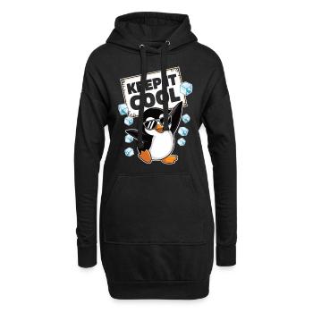 Restez détendu, dit le pingouin - Sweat-shirt à capuche long Femme - noir - Devant