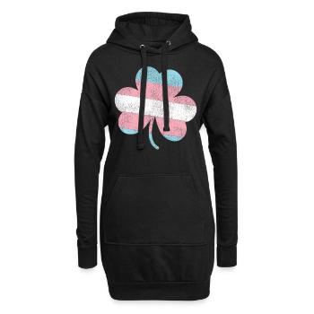 Fierté LGBT transgenre - Sweat-shirt à capuche long Femme - noir - Devant