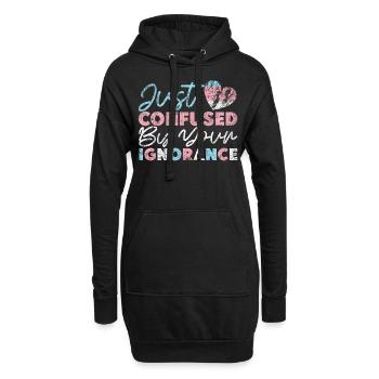 Fierté LGBT transgenre - Sweat-shirt à capuche long Femme - noir - Devant
