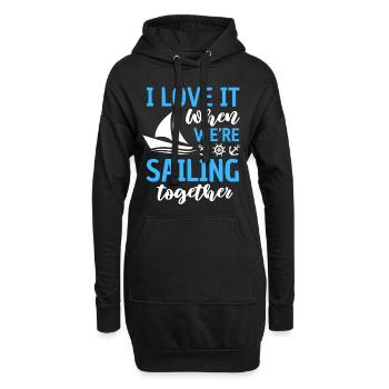Drôle de voile Dicton Voile - Sweat-shirt à capuche long Femme - noir - Devant