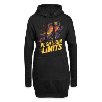 Grenzen überschreiten – Push Your Limits - Hoodie-Kleid - Schwarz - Vorne