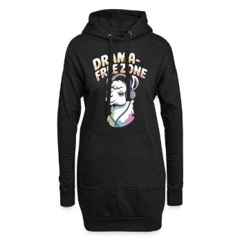 Kein Drama – Lama-Zone - Hoodie-Kleid - Schwarz - Vorne