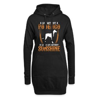 Podenco Windhund Leben ohne Podenco - Hoodie-Kleid - Schwarz - Vorne