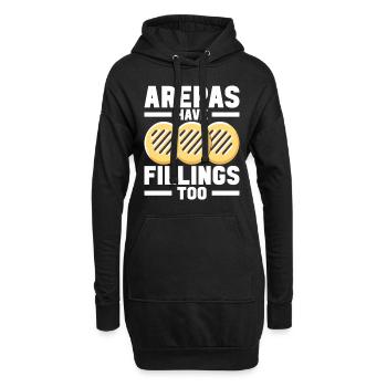 Arepas vénézuélienne - Sweat-shirt à capuche long Femme - noir - Devant