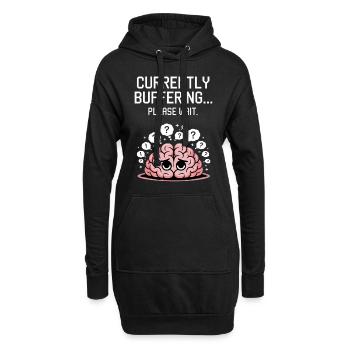 Lustiger Gehirn Nachdenken Spruch - Hoodie-Kleid - Schwarz - Vorne