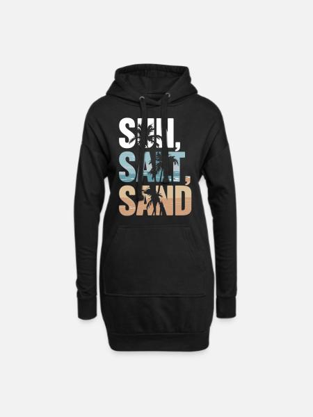 Sun, Salt, Sand – Strandzeit! - Hoodie-Kleid - Schwarz