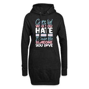 Fierté LGBT transgenre - Sweat-shirt à capuche long Femme - noir - Devant