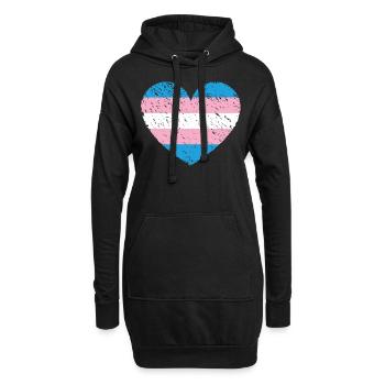Transgender Trans LGBT Pride - Hoodie-Kleid - Schwarz - Vorne