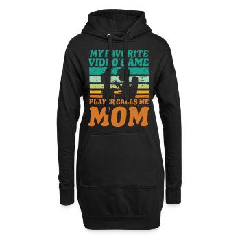 Mein Lieblings-Videospielspieler nennt mich Mama - Hoodie-Kleid - Schwarz - Vorne