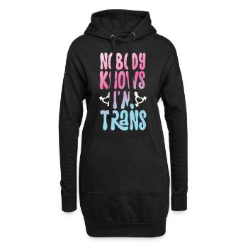 Fierté LGBT transgenre - Sweat-shirt à capuche long Femme - noir - Devant
