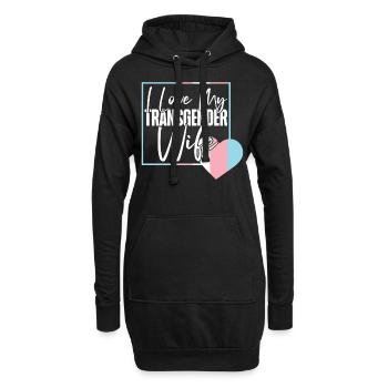 Fierté LGBT transgenre - Sweat-shirt à capuche long Femme - noir - Devant