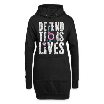 Transgender Trans LGBT Pride - Hoodie-Kleid - Schwarz - Vorne