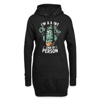Minze Schokoladen Eiscreme Fan - Hoodie-Kleid - Schwarz - Vorne