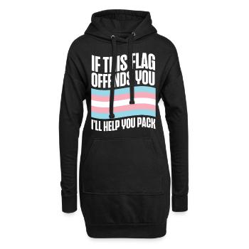 Transgender Trans LGBT Pride - Hoodie-Kleid - Schwarz - Vorne