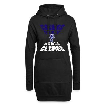 Lost in the Cosmos - Astronaut - Weltall - Hoodie-Kleid - Schwarz - Vorne