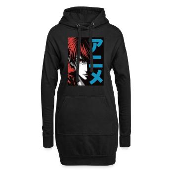 Anime eyes - Hoodie-Kleid - Schwarz - Vorne