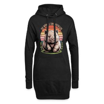 Die Würfel sind gefallen – Wombat - Hoodie-Kleid - Schwarz - Vorne