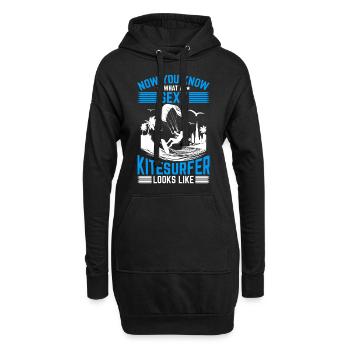 Now you know what a sexy kitesurfer looks like - Hoodie-Kleid - Schwarz - Vorne