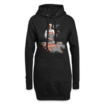 Merz - Niemand hat die Absicht, Mauer zu errichten - Hoodie-Kleid - Schwarz - Vorne