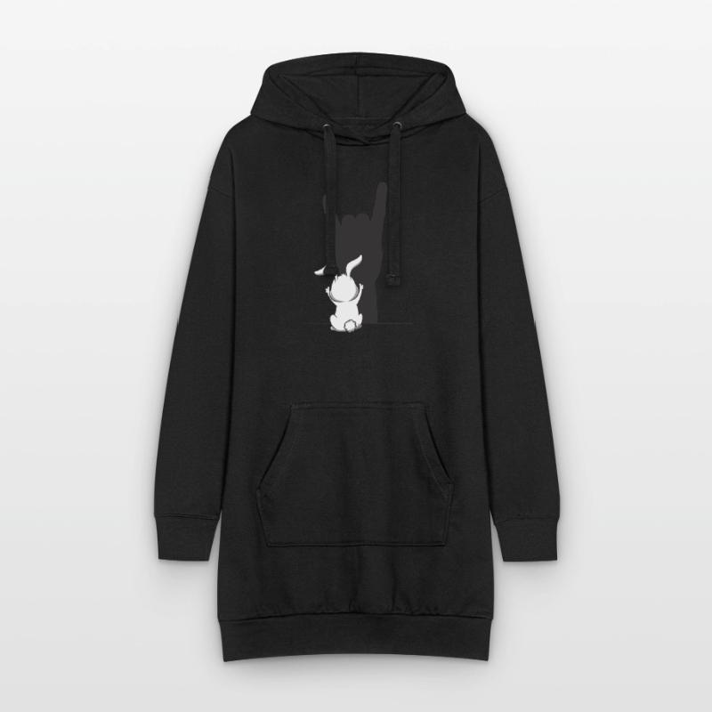 Rock Bunny – Le lapin le plus cool sous les projecteurs Sweat-shirt à capuche long Femme