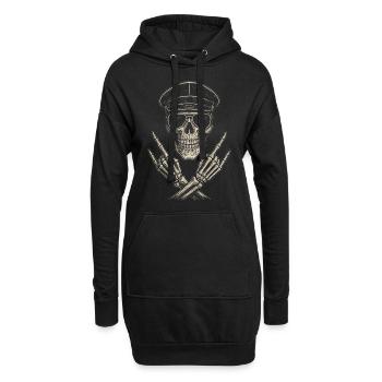 Musique Rock, Crâne, Main De Roche, Heavy Metal - Sweat-shirt à capuche long Femme - noir - Devant