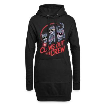 Claws Out – la puissance d’un chat à l’état pur - Sweat-shirt à capuche long Femme - noir - Devant