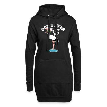 Frosch und Storch - Don't ever give up - Spruch - Hoodie-Kleid - Schwarz - Vorne