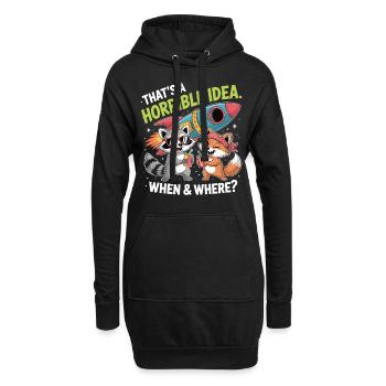 Chaosfreunde auf Raketenmission - Hoodie-Kleid - Schwarz - Vorne