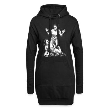Foul beim Frauenfußball! Shirt mit starker Haltung - Hoodie-Kleid - Schwarz - Vorne