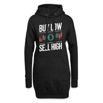 Acheter bas – Vendre haut – Règle crypto - Sweat-shirt à capuche long Femme - noir - Devant