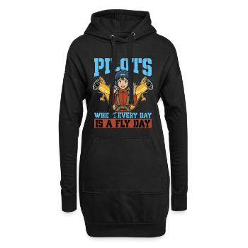 Aerobatic Pilots Where Everyday Is Paragliding - Hoodie-Kleid - Schwarz - Vorne
