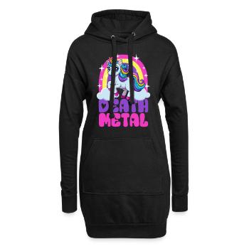 Einhorn Death Metal - Heavy Metal - Spruch - Hoodie-Kleid - Schwarz - Vorne