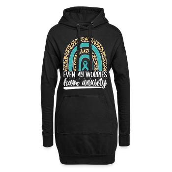 Trouble anxieux Trouble anxieux - Sweat-shirt à capuche long Femme - noir - Devant