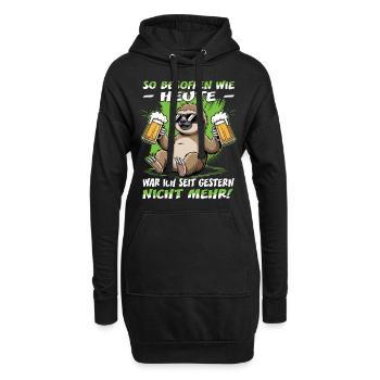So besoffen wie heute Faultier | Sloth | Bier - Hoodie-Kleid - Schwarz - Vorne
