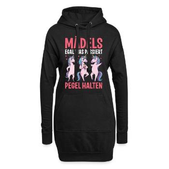Mädels Egal Was Passiert Pegel Halten - Hoodie-Kleid - Schwarz - Vorne