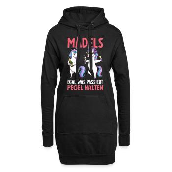 Mädels Egal Was Passiert Pegel Halten - Hoodie-Kleid - Schwarz - Vorne