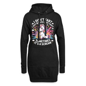 Drôle de Licorne Pet Chemise - Licorne avec dicton - Sweat-shirt à capuche long Femme - noir - Devant