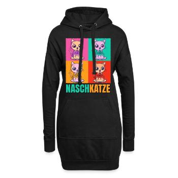 Gâteau pour chat dent sucrée Gâteau Snacking Pâtisserie Sucré - Sweat-shirt à capuche long Femme - noir - Devant