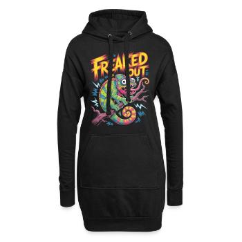 Freaked Out Chamäleon Shirt - Hoodie-Kleid - Schwarz - Vorne